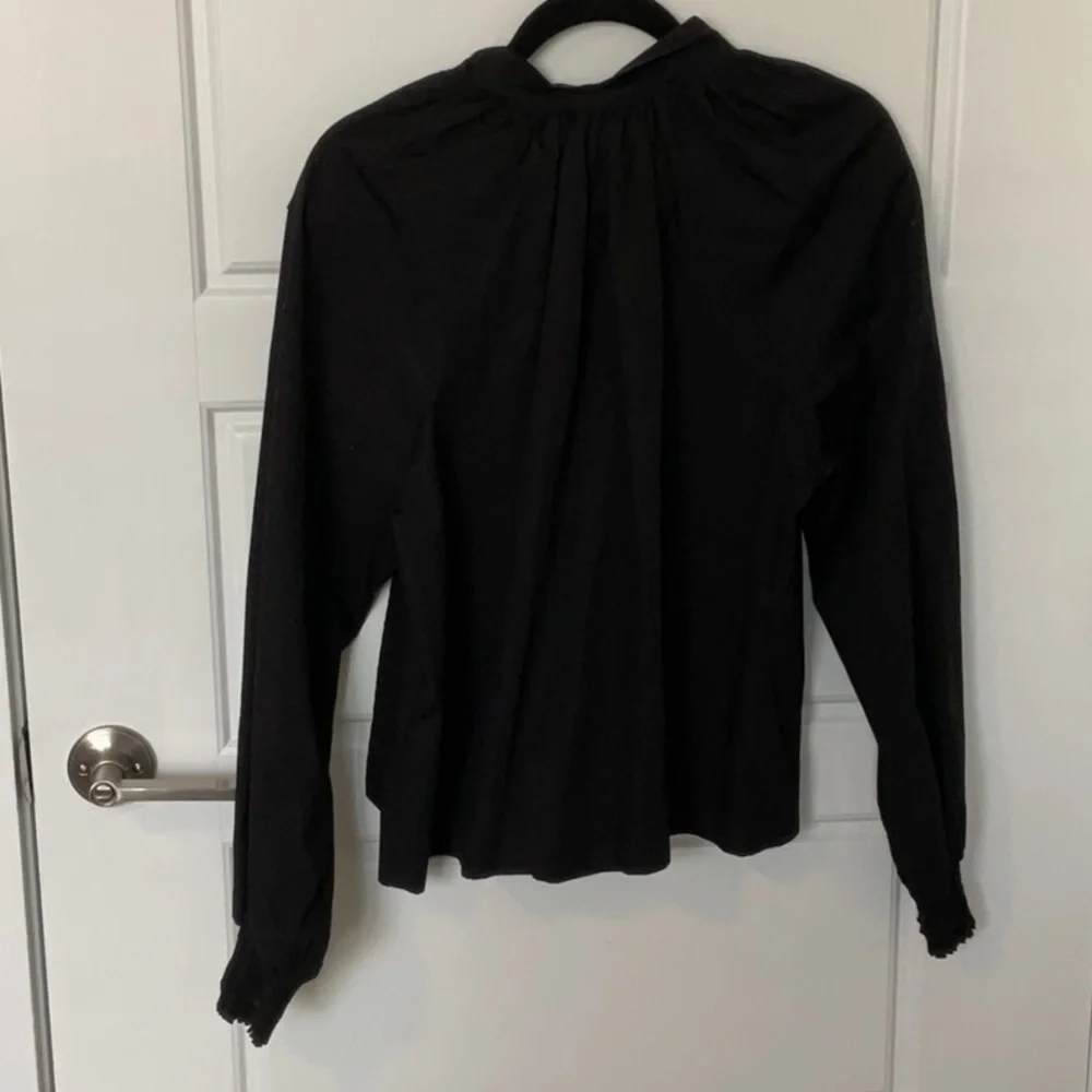Topshop Poplin Blouse Bow Longsleeve - Picture 6 of 8